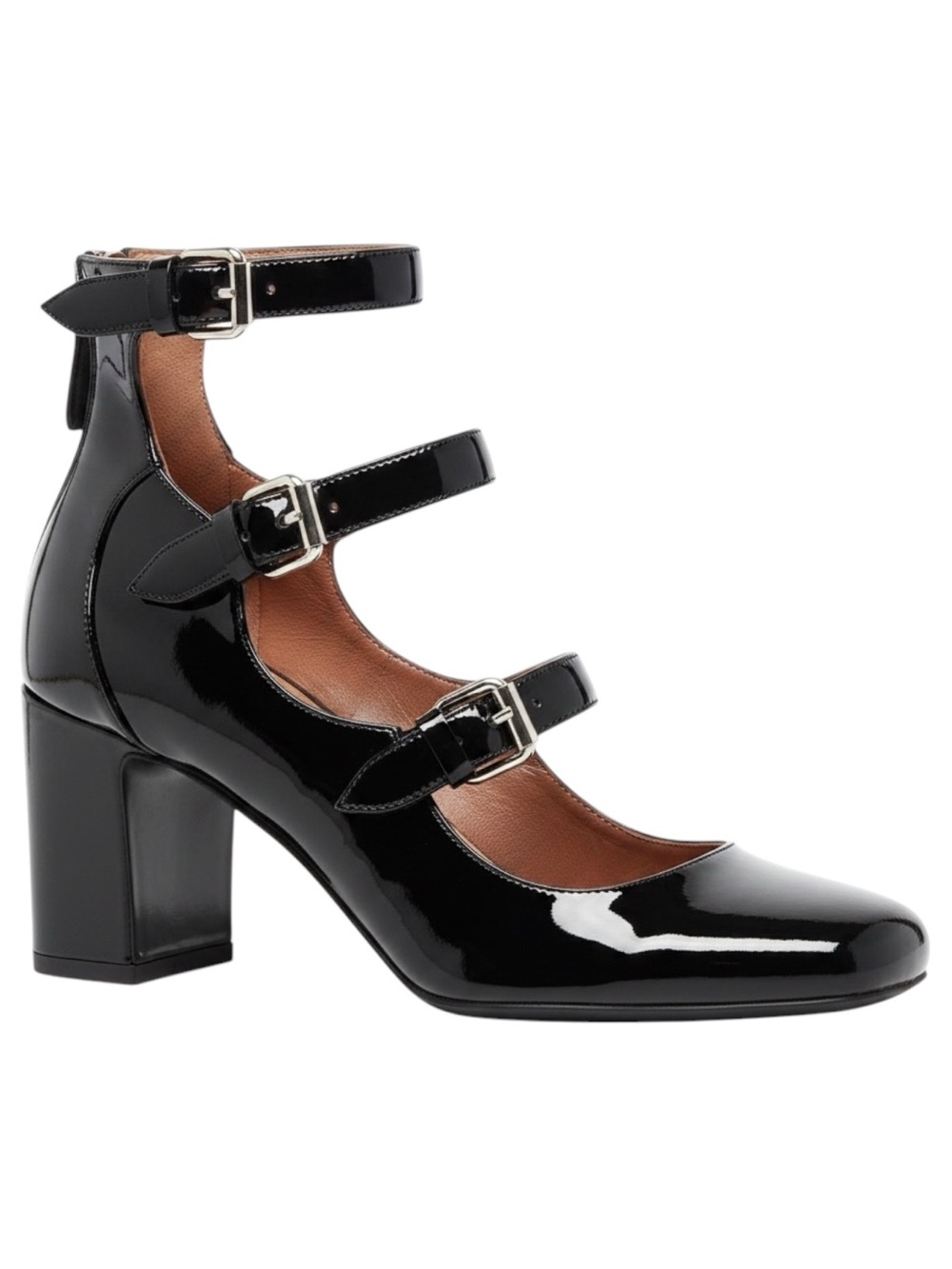Tabitha Simmons "Ginger" Triple-Buckle Mary Jane Patent Leather Pumps • Size 8